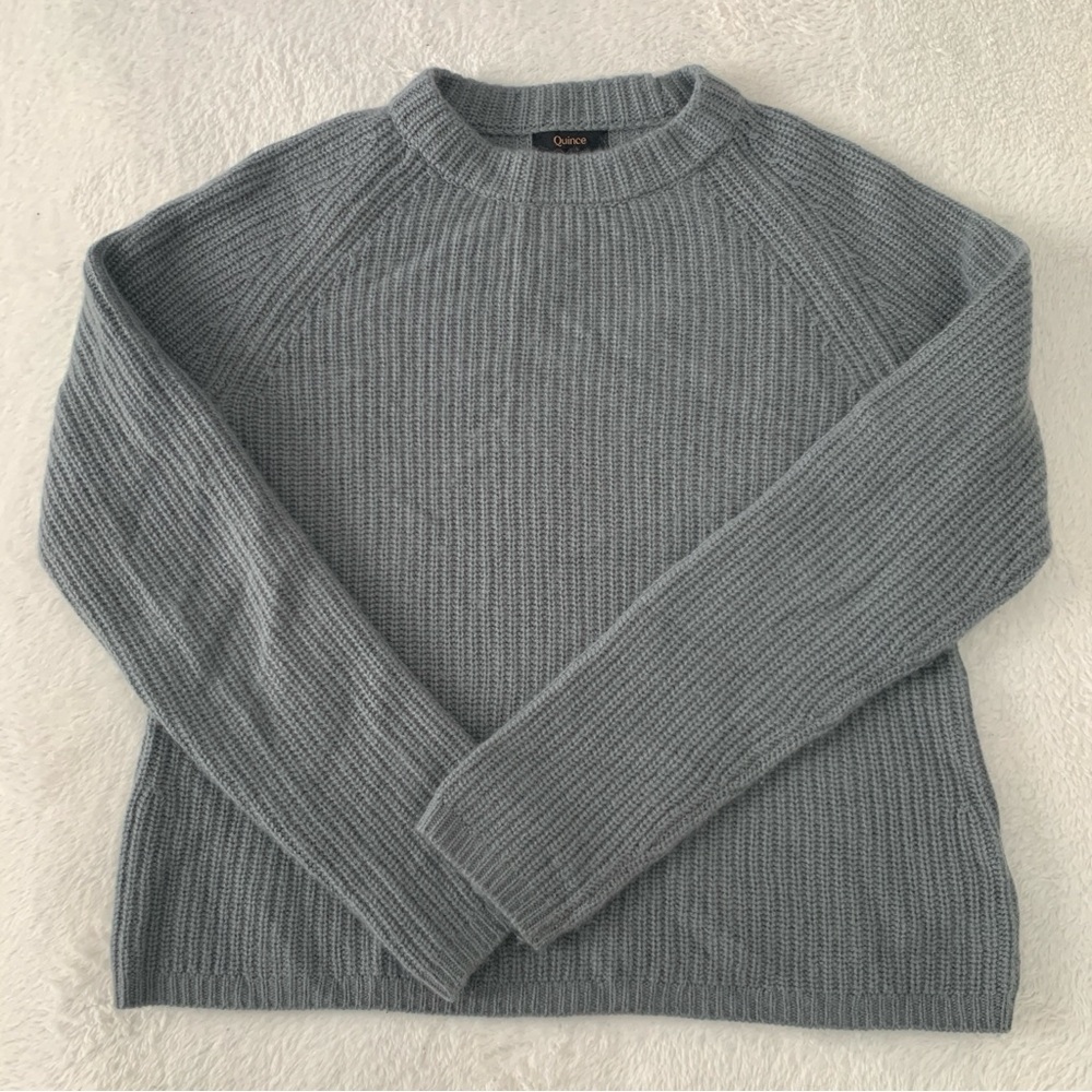 Quince Light Blue Crewneck Sweater